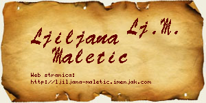 Ljiljana Maletić vizit kartica
